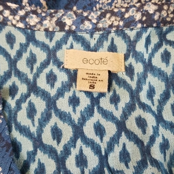 Ecote Sleeveless Boho V Neck Tunic or Mini Dress - Picture 5 of 6